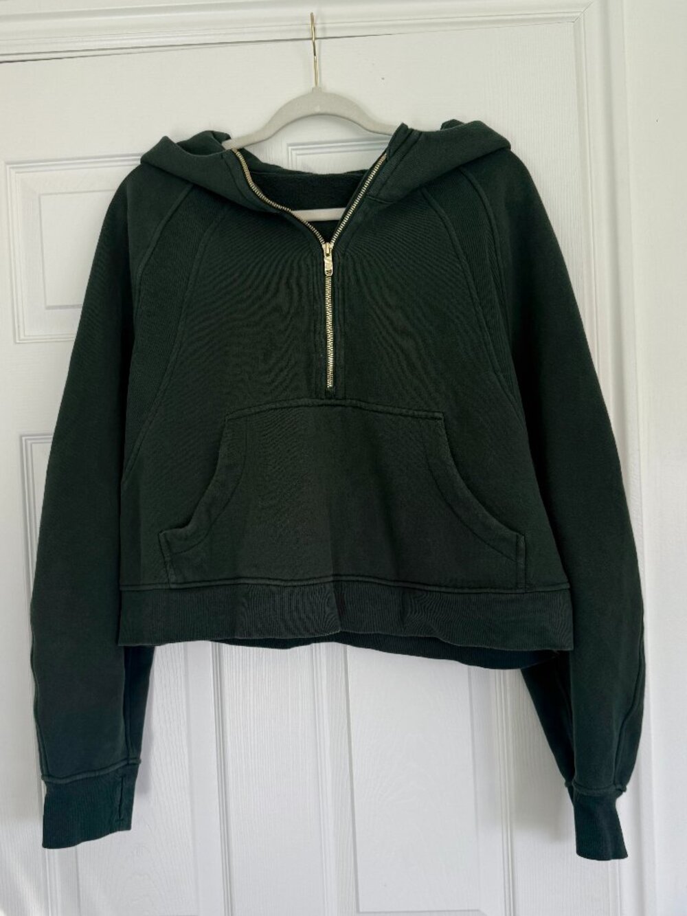 Lululemon Scuba Oversized Half Zip Hoodie Dark Green Gold Hardware XL/XXL
